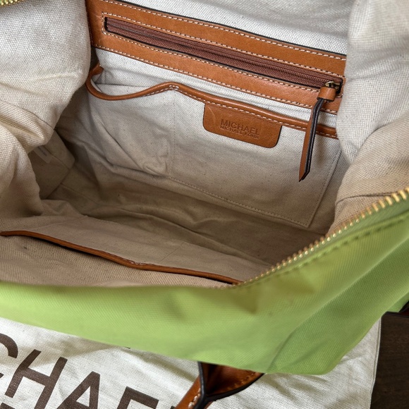 Large Green Tote Bag in Canvas and Leather by Michael Michael Kors - Picture 4 of 5